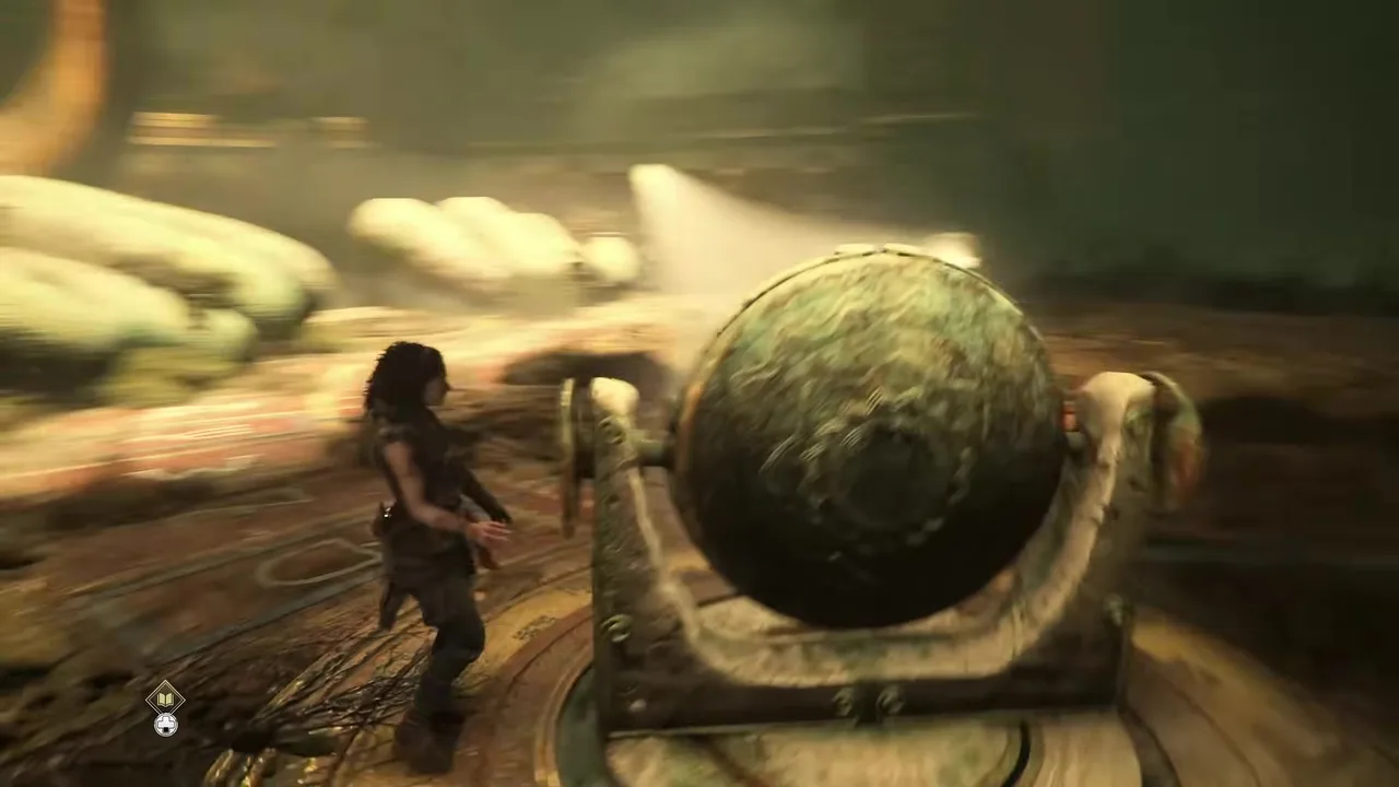 Sophia using the Minoan sphere in a golden chamber in Resonance